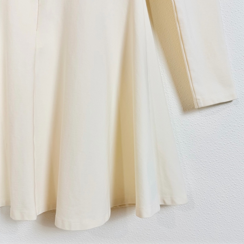 Sunday Best Cream Mock Neck Fit & Flare Mini Dress Size S Long Sleeve Skater - Picture 13 of 16